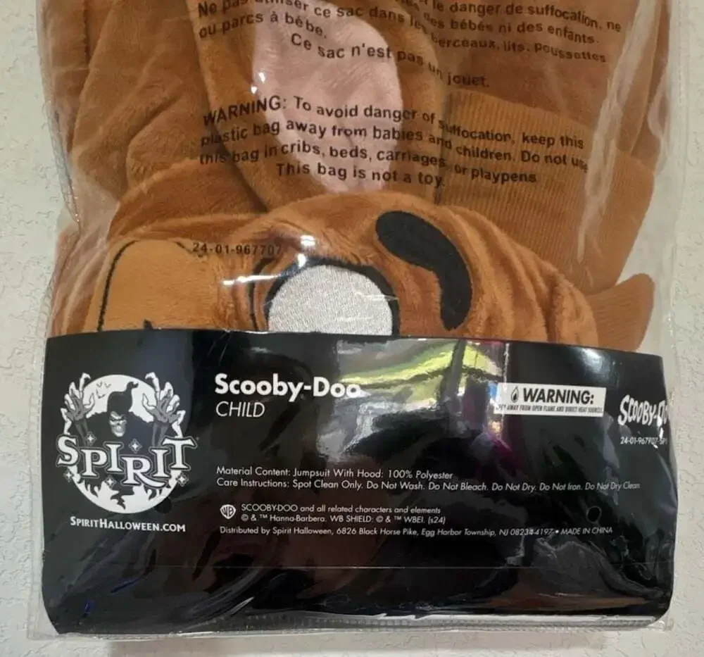 Spirit Halloween Scooby-Doo Child Hooded Jumpsuit Costume